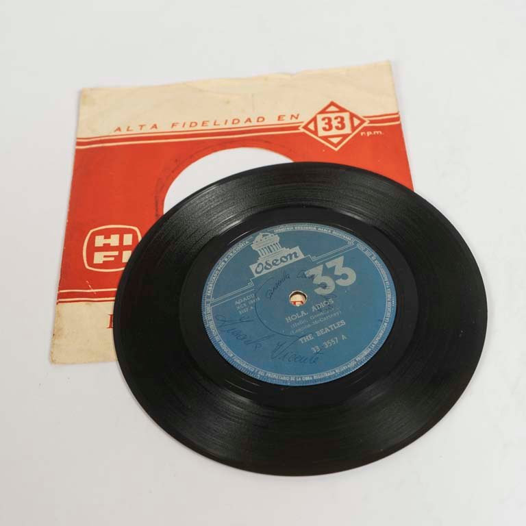 Disco Vinilo Single "Hola Adiós" - The Beatles, Primera Edición Uruguay