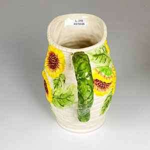 Jarra de cerámica floral, con asa altura 21 cm - imagen 4