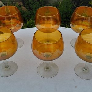 Lote siguiente: Juego de 6 Copas de Cristal Color Ámbar