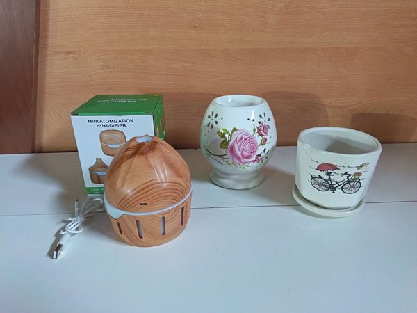 Humidificador Mini Atomization, Maceta Decorada y Maceta con Bicicleta