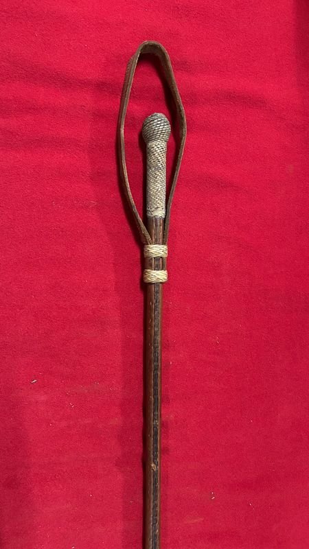 Rebenque de Cuero y Trama Trenzada, 85.5 cm