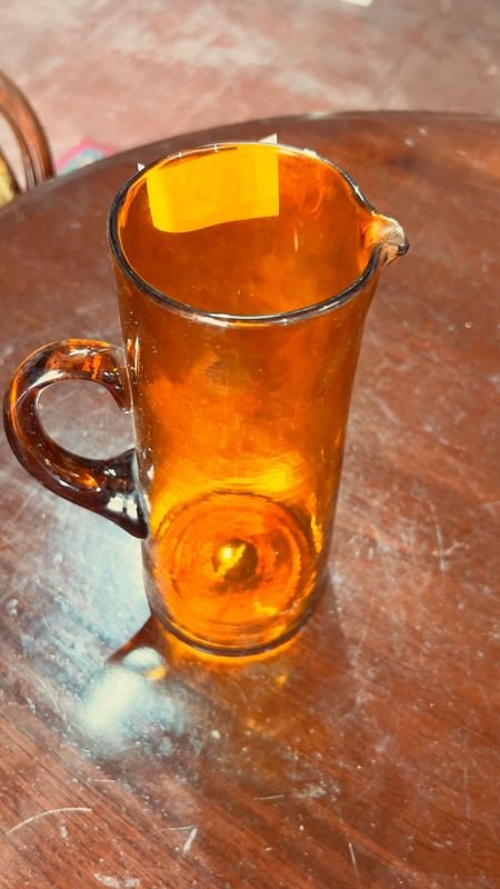 JARRA COLOR AMBAR - Vaso Vintage de Vidrio con Color Amarillo - imagen 4
