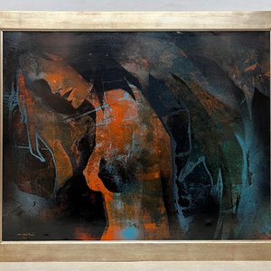 Obra de Vicente Martín "Personaje Naranja" - Acrílico sobre Cartulina - imagen 2