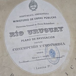 Plano de Navegación Río Uruguay Concepción y Concordia 1910 - 2 Láminas - imagen 2