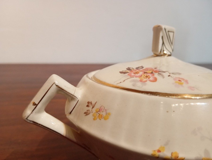 Azucarero de porcelana con diseño floral - imagen 6