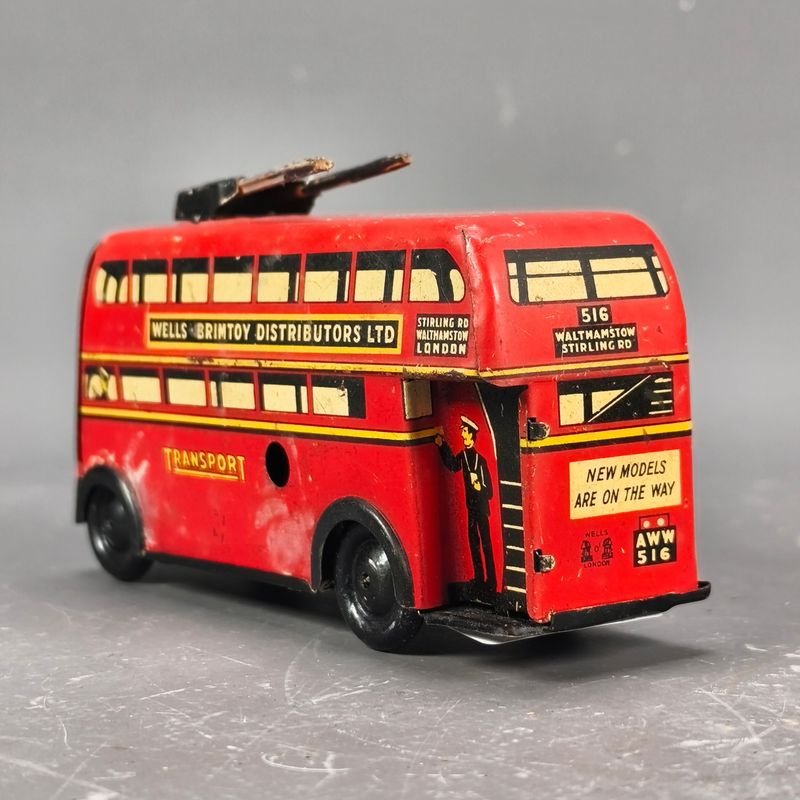 Tren de Trolebús Double Decker Vintage de Wells Brimtoy Londres - imagen 5