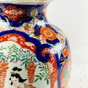 Florero Oriental de Porcelana con Escenas Tradicionales - 31 cm (Restaurado) - imagen 4