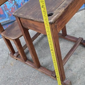 Pupitre Escolar Antiguo de Madera - imagen 5