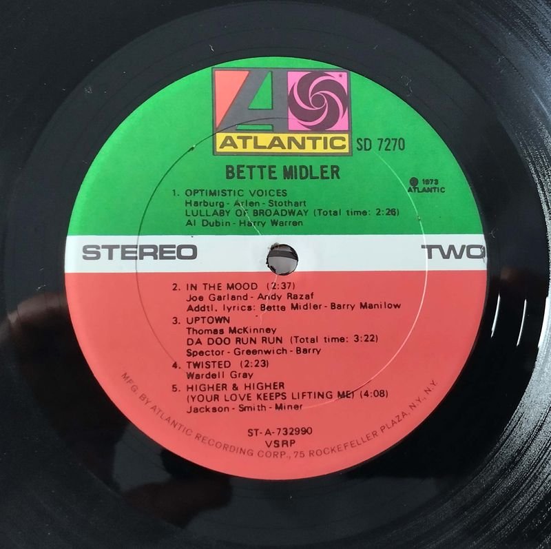 Bette Midler LP Importado USA 1973 - imagen 3