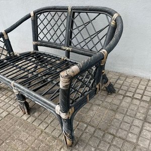 Sillón de Ratan para Dos Cuerpos Color Negro - imagen 2