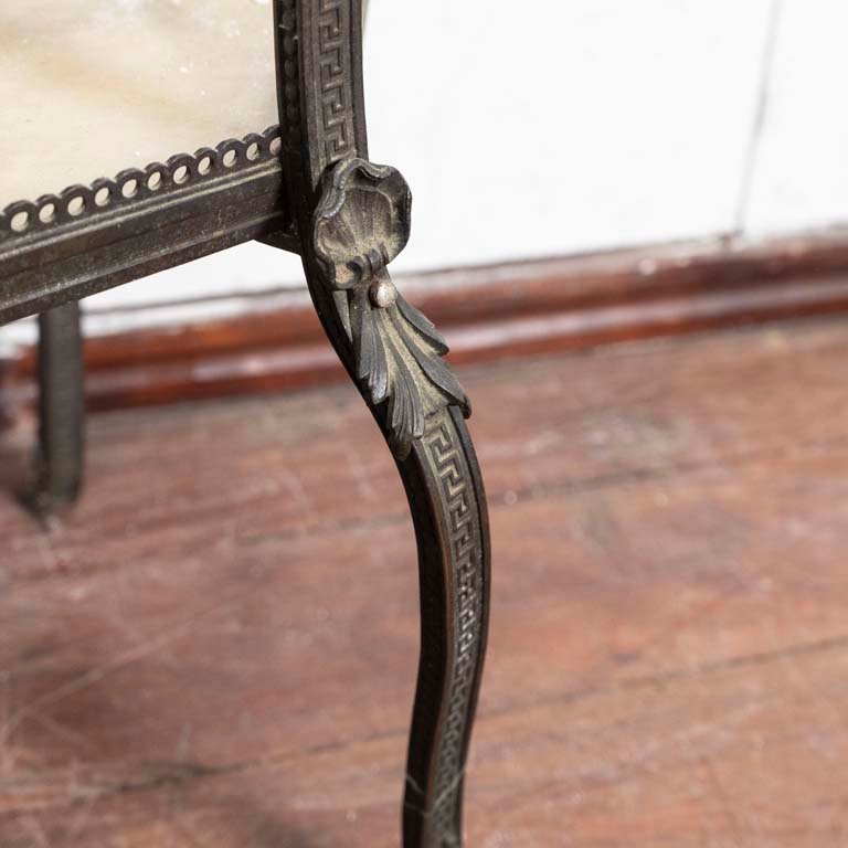 Mesa de sala en bronce con tapa y estante de mármol - imagen 3