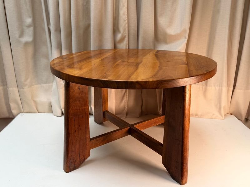 Mesa Circular de Madera Maciza de Calidad