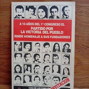 Lote siguiente: Invitación Firmada por Hugo Cores, Partido por la Victoria del Pueblo (PVP)