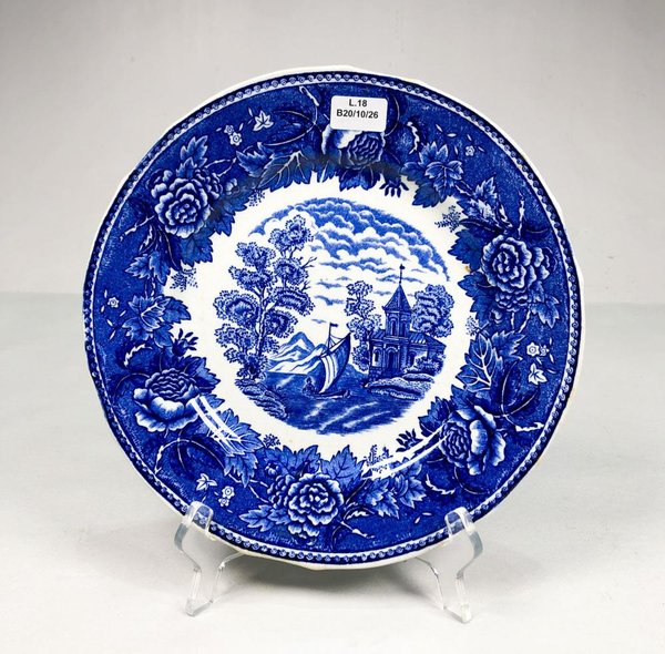 Plato de Porcelana Arabia Finlandes Diseño Willow Azul y Blanco - imagen 1