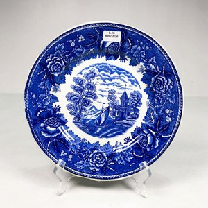 Plato de Porcelana Arabia Finlandes Diseño Willow Azul y Blanco - imagen 1