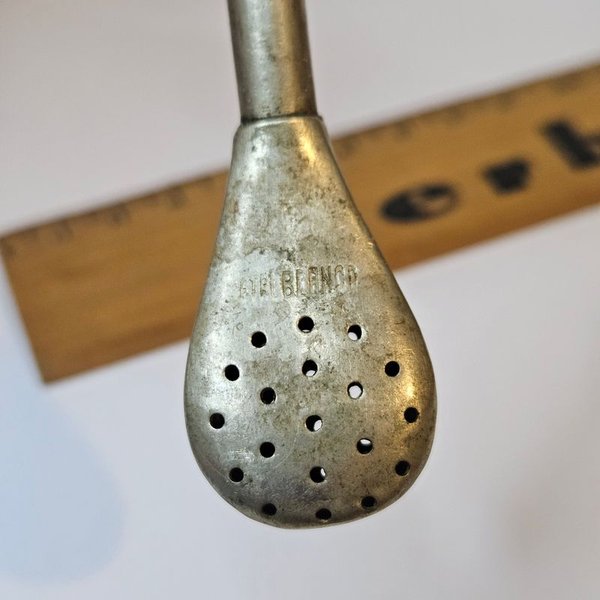 Bombilla Antigua de Metal Blanco para Venta - imagen 2