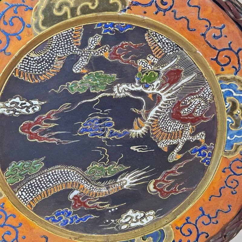 Plato decorativo japonés con diseño de dragón - imagen 2