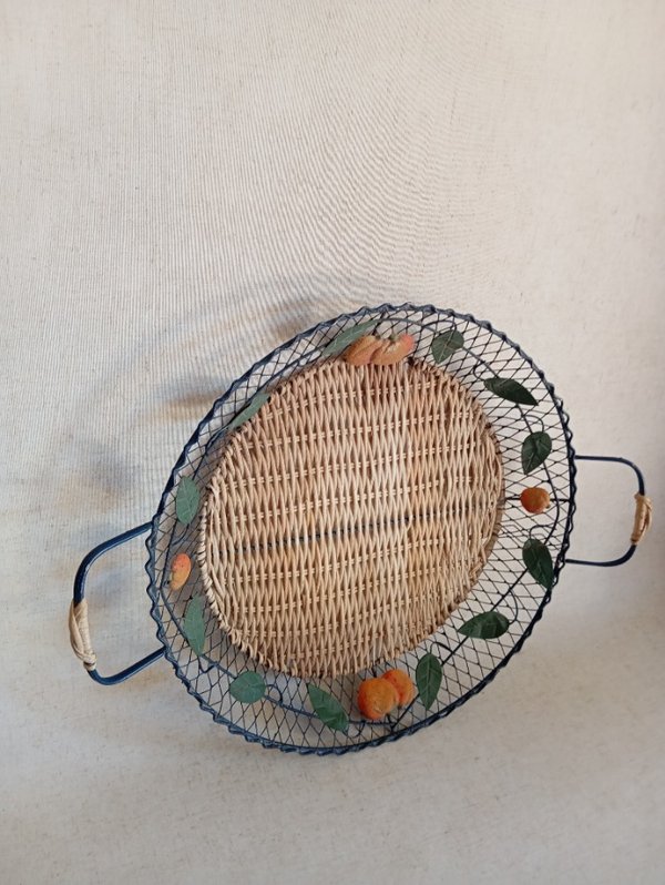 Bolsa tejida de metal con base mimbre - imagen 5
