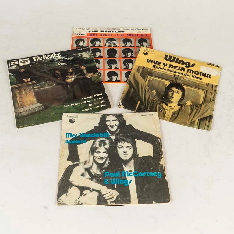Lote de 5 Vinilos Simples The Beatles y Wings