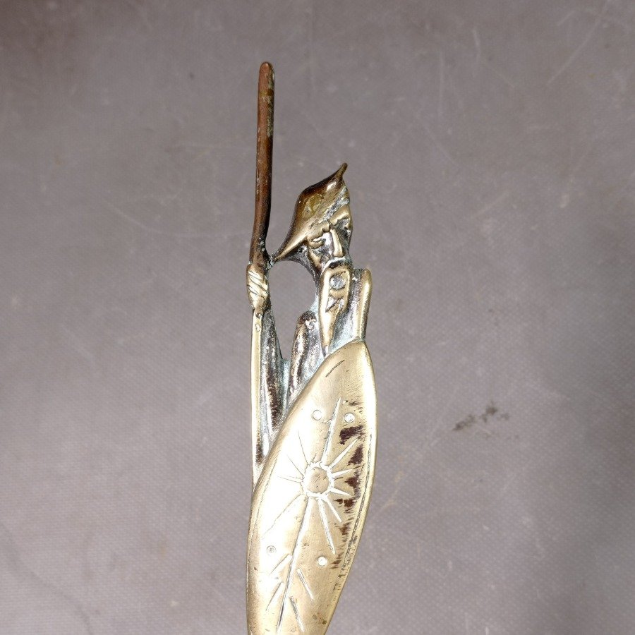 Figuras de bronce y madera con base en mármol - imagen 5