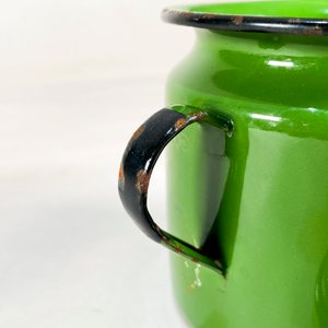 Yerbera Esmaltada Verde y Negra con Asas Laterales - imagen 3