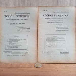 Lote siguiente: Acción Femenina: Revistas de 1917 y 1920 del Consejo Nacional de Mujeres del Uruguay