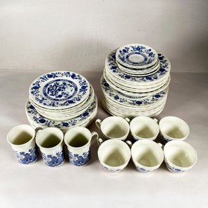 Juego de Loza Inglesa Azul "Willow Pattern" - 55 Piezas - imagen 2