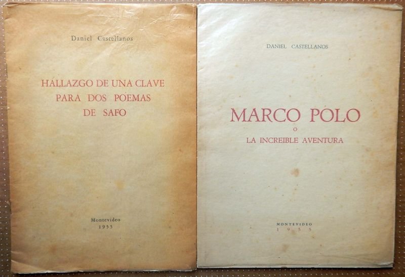 Dos Libros Firmados por Daniel Castellanos: Marco Polo y Hallazgo Clave Poemas Safo