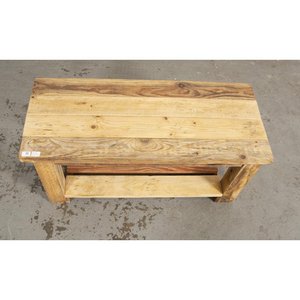 Mesa Ratona Rústica de Pino con Estante - imagen 2