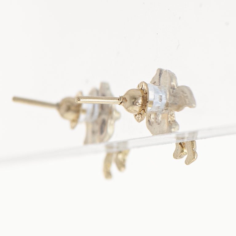 Pare de tornillos de oro 18k con Cupido - imagen 2