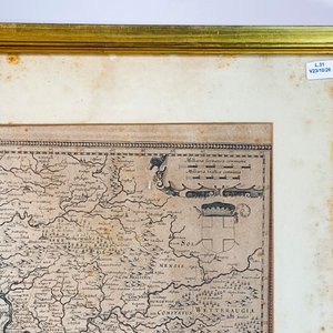 Mapa Antiguo del Arzobispado de Tréveris en Blanco y Negro, Enmarcado - imagen 4