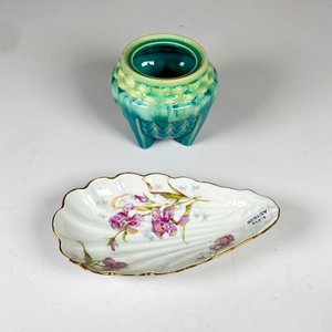 Florero de Cerámica y Despojador de Porcelana Limoges - imagen 2