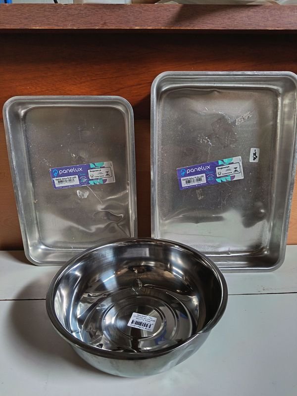 Set de 2 Bandejas y Bol de Acero Inoxidable Panelux - imagen 1