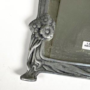 Espejo con Marco de Peltre Estilo Art Nouveau Figura de Dama y Flores - imagen 2