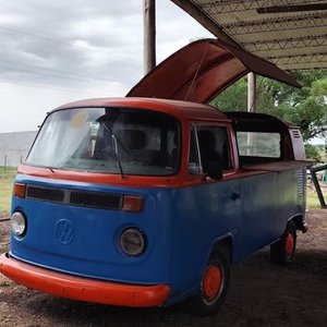 Foodtruck Volkswagen Kombi Azul y Naranja con Caja de Acero Inoxidable - imagen 1