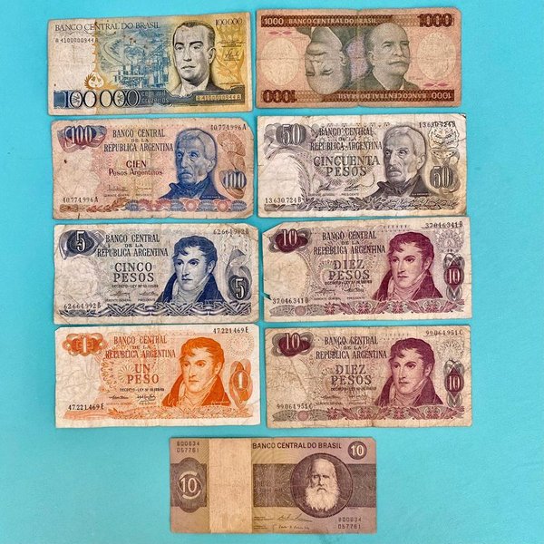 Colección de billetes antiguos de Argentina y Brasil - imagen 1