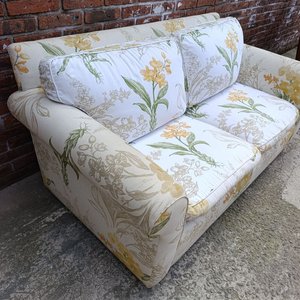 Sillón de 2 cuerpos tapizado en tela estampada floral - imagen 5