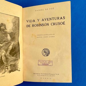 Libro "Vida y Aventuras de Robinson Crusoe" de Daniel Defoe - imagen 2