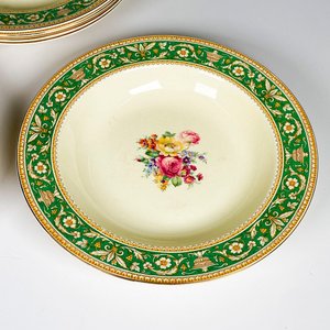 Seis Platos Hondos de Loza Inglesa Woods Ivory Ware con Decoración Floral - imagen 4