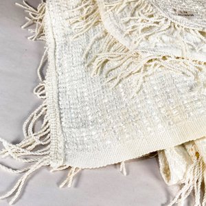 Colcha de Una Plaza Bordada con Flecos y Pollerín Blanco - imagen 2