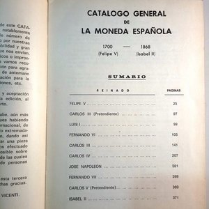 Catálogo General de la Moneda Española: Felipe V (1700) – Isabel II (1868) por J.A. Vicenti - imagen 3