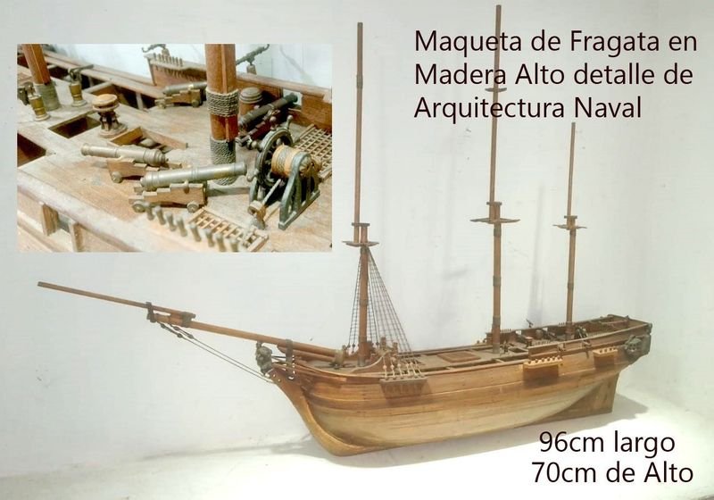 Maqueta de Alto Detalle de Fragata Inglesa con Cañones y Accesorios - imagen 3