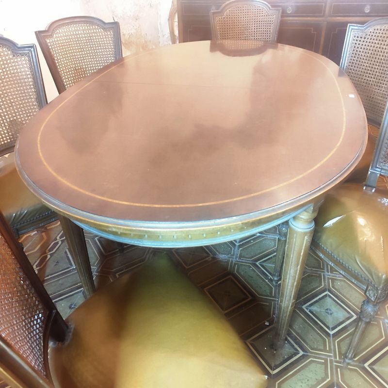 Gran juego de comedor antiguo francés en estilo Luis XVI - imagen 2