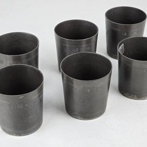 Juego de Vasos de Peltre "John Somers" y Tocador Antiguo Plateado - imagen 2