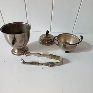 Juego de Azucarero y Cubitera de Metal con Pinza - imagen 5