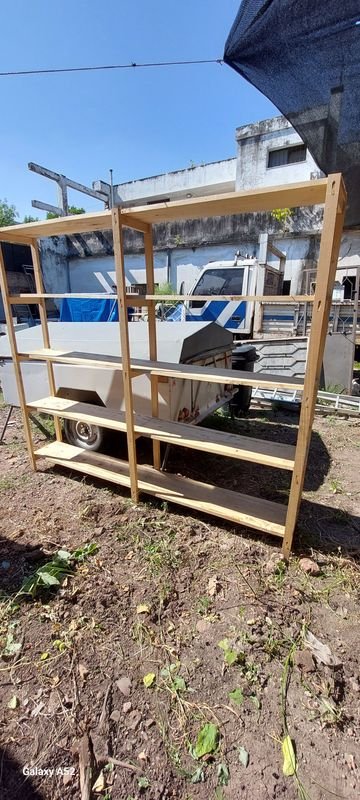 Estantería en madera con 5 tablones y escalera - imagen 2