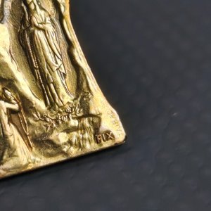 Par de Caravanas y Dije "Virgen de Lourdes" Enchapado FIX con Circonitas - imagen 7