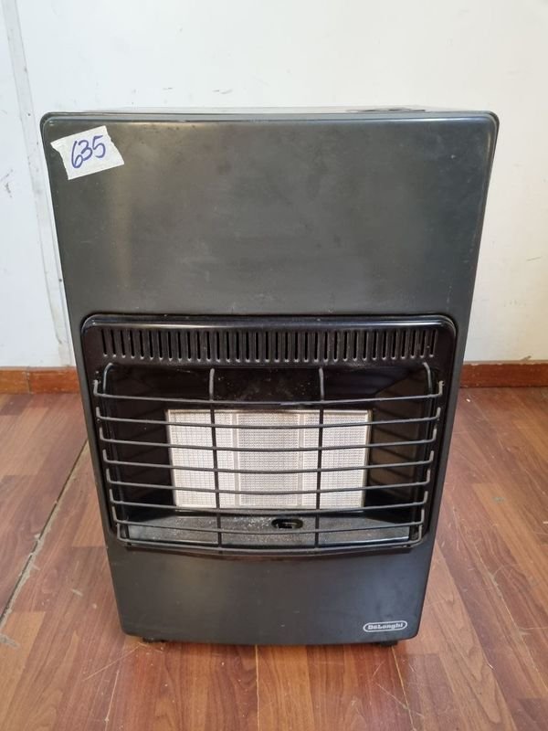 Estufa a Gas Delonghi Moderna Gris Oscuro con Ruedas