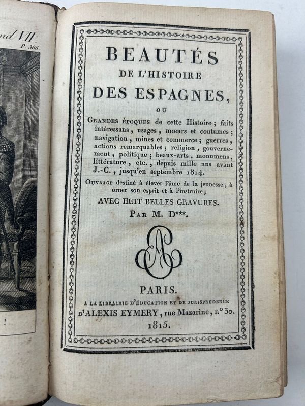 Libro histórico sobre España con grabados, París, 1815 - imagen 2