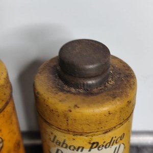 Dos tarros antiguos Dr. Scholl: Polvo Fixo Antisu-doral y Jabón Pédico - imagen 4